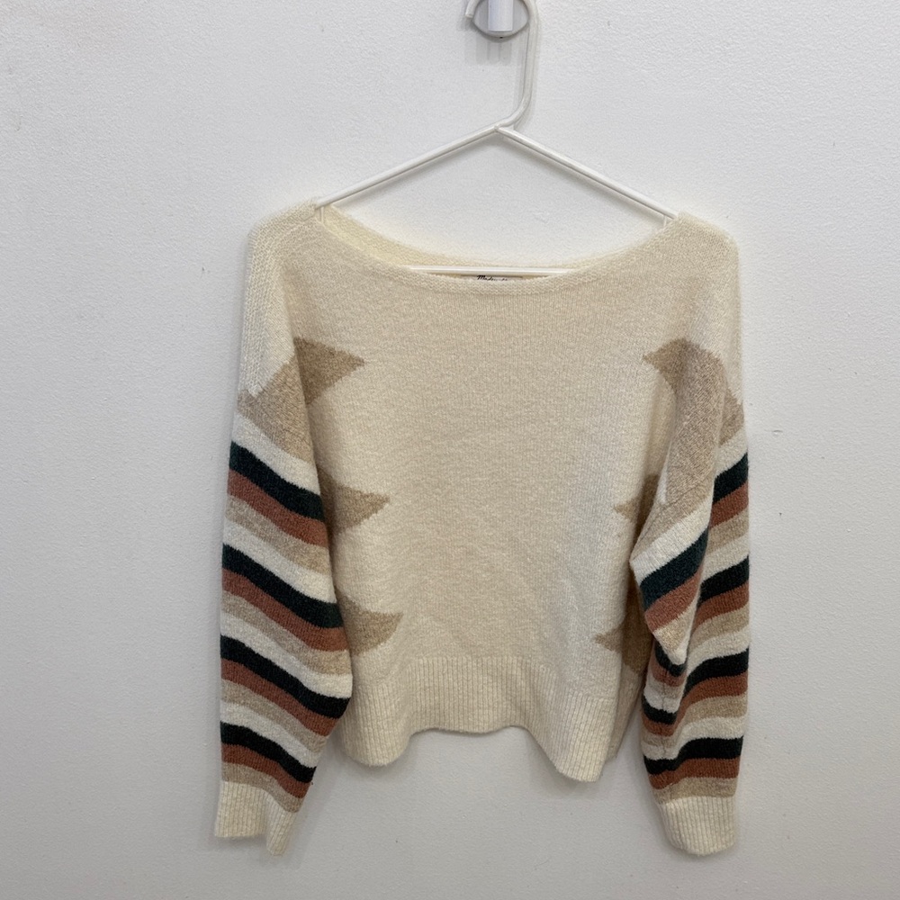 Madewell Cream and Multicolor Striped Sweater